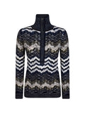 Missoni Zig-Zag Knit Sweater — Navy