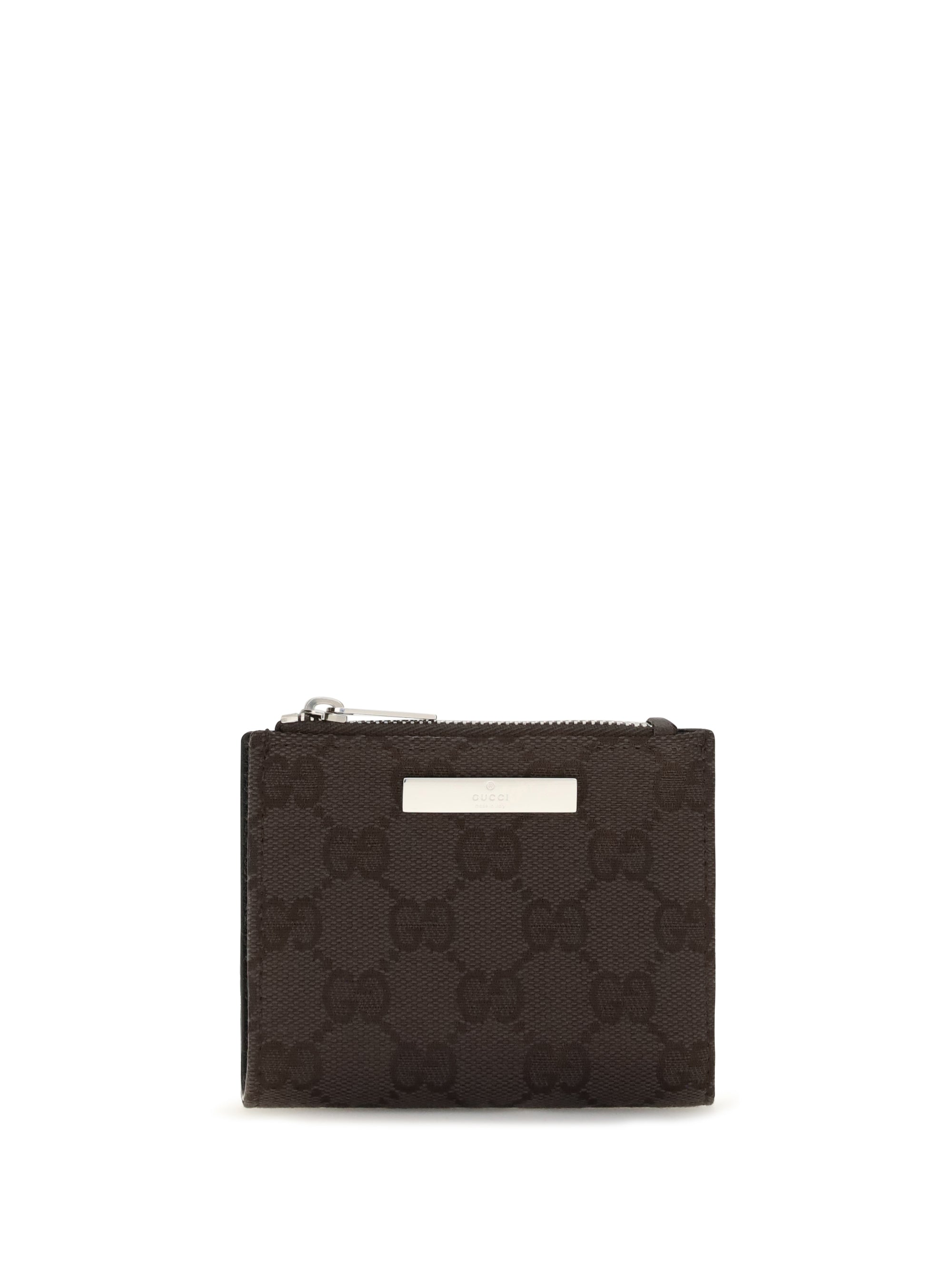 Gucci Plaque-Embellished GG Canvas Wallet — Brown