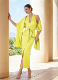 Simple Satin Plunge Wrap Cocktail Dresses