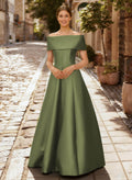 A-Line Off-The-Shoulder Sleeveless Floor-Length Evening Dresses