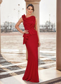 Elegant Flower Simple Elastic Satin Mother Of The Bride Dresses
