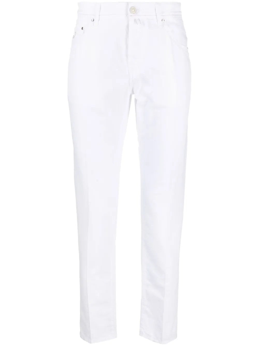 Jacob Cohen Mid-Rise Slim-Cut Jeans — White