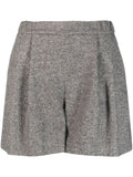 Fabiana Filippi Pleated Wool-Blend Shorts — Grey