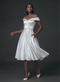 Simple Tea Length Wedding Dress