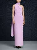Sheath/Column One-Shoulder Sleeveless Floor-Length Elastic Satin Evening Dresses With Back Slit