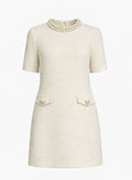 Sheath/Column Scoop Neck Short Sleeves Knee-Length Cocktail Dresses With Beading
