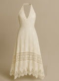 Boho A-Line Halter Sleeveless Tea-Length Cocktail Dresses