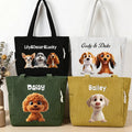 Bolsa de pana de gran capacidad con nombre personalizada para mascotas de dibujos animados Regalo de cumpleaños para dueños de mascotas para viajar a diario