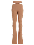 AndreĀdamo Cut-Out Laced Trousers — Tan
