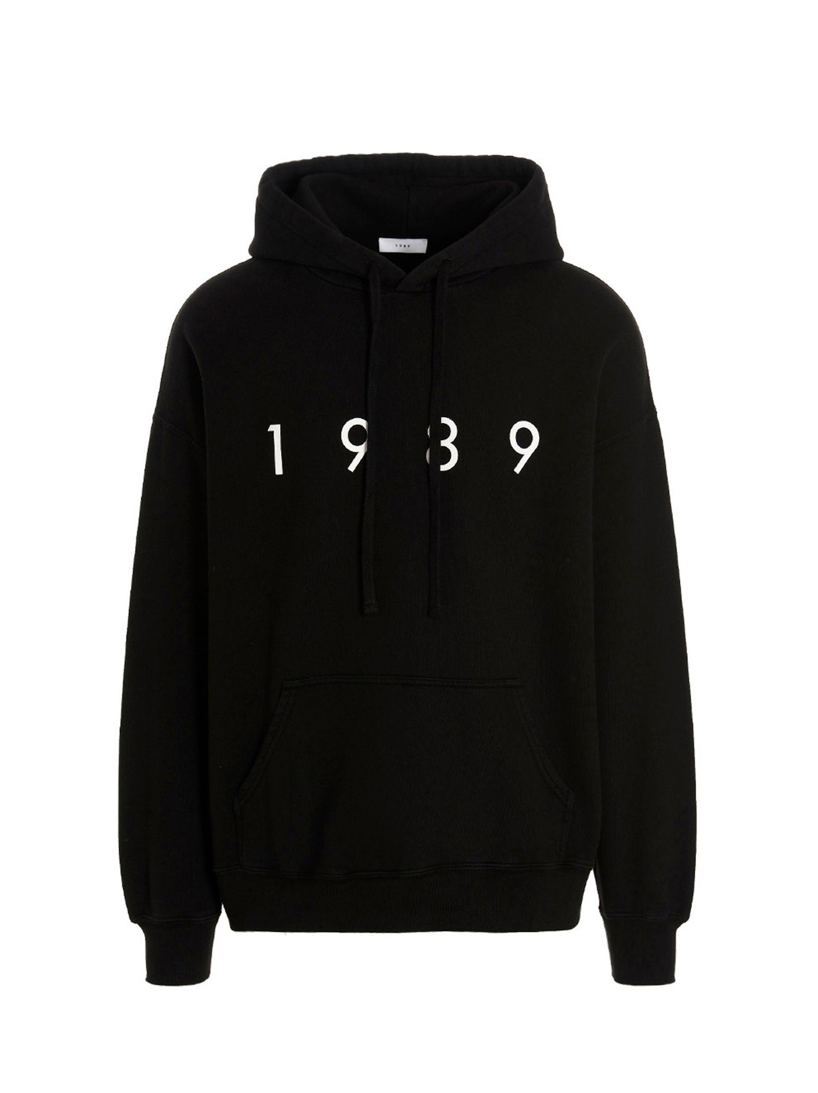 1989 Studio Logo-Print Cotton Hoodie — Black