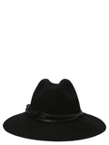 Golden Goose Leather Patch Belt Detail Fedora — Black