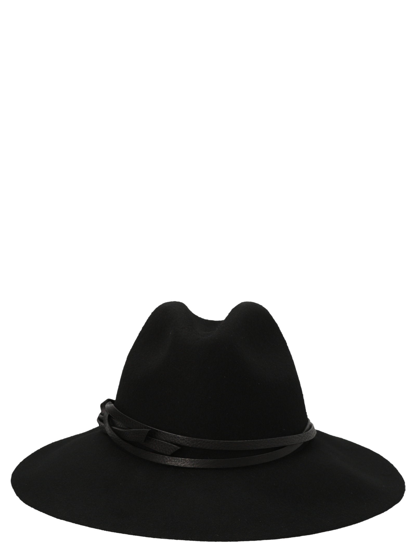 Golden Goose Leather Patch Belt Detail Fedora — Black