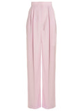 Alexander McQueen Front Pleat Wool Trousers — Pink