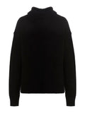 Jil Sander Cashmere Blend Turtleneck Sweater — Black