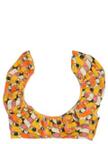 La Double J Ruffle Print Bikini Top — Yellow
