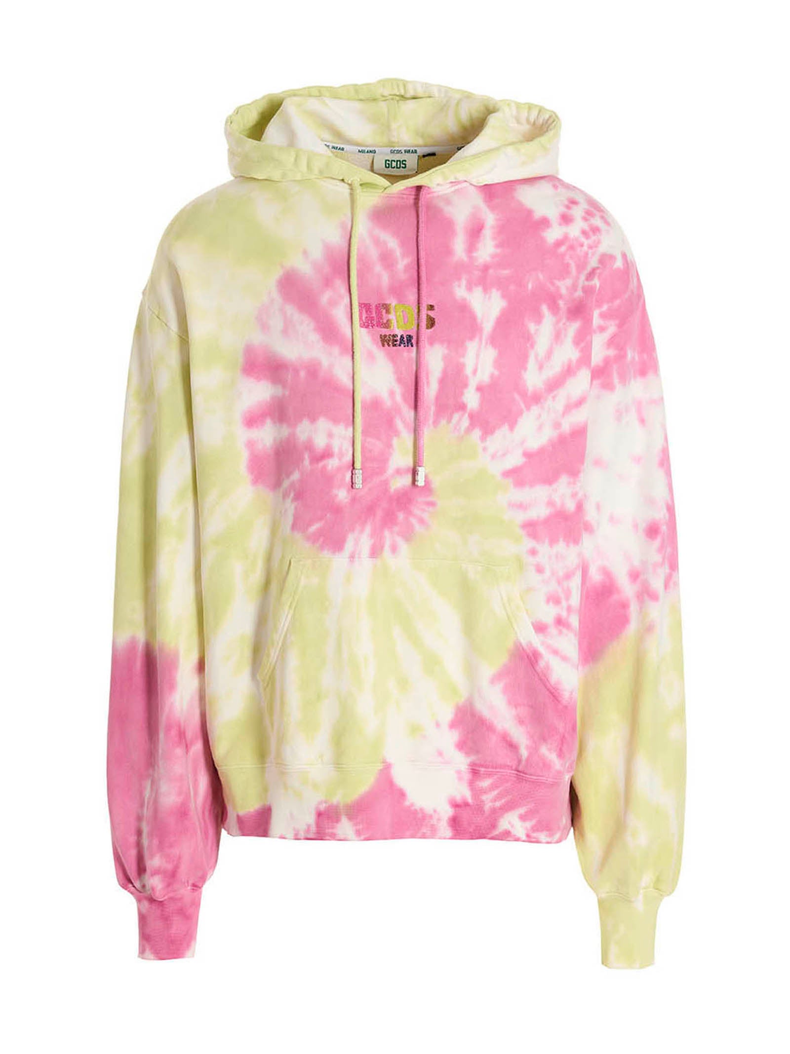 Gcds Tie-Dye Cotton Hoodie — Pink