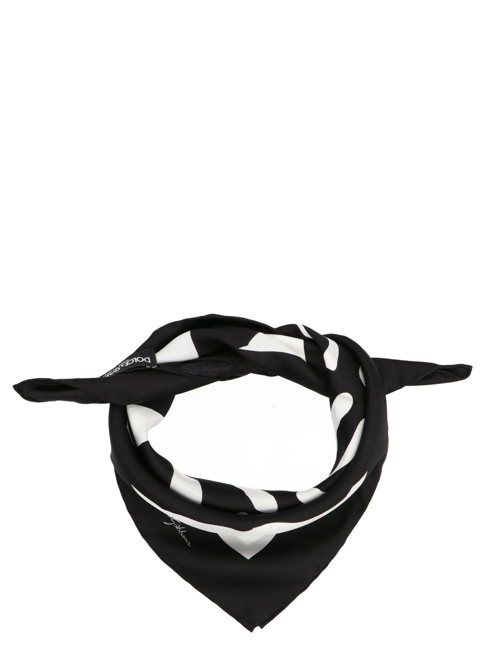 Dolce & Gabbana Silk Animalier Print Scarf — Black