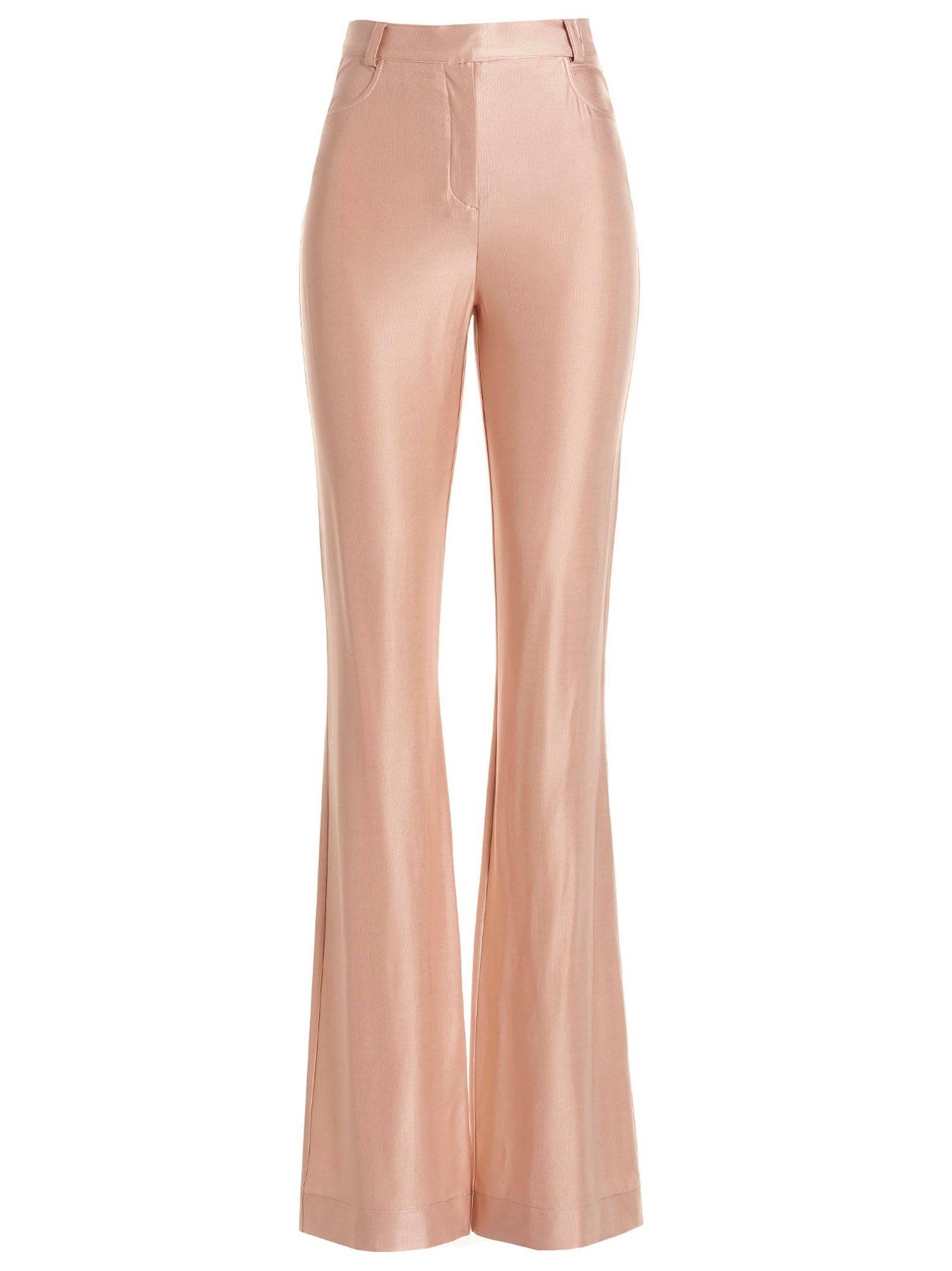 Alexandre Vauthier Shiny Stretch Trousers — blush