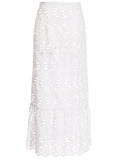Giambattista Valli Macramé Cotton Skirt — White