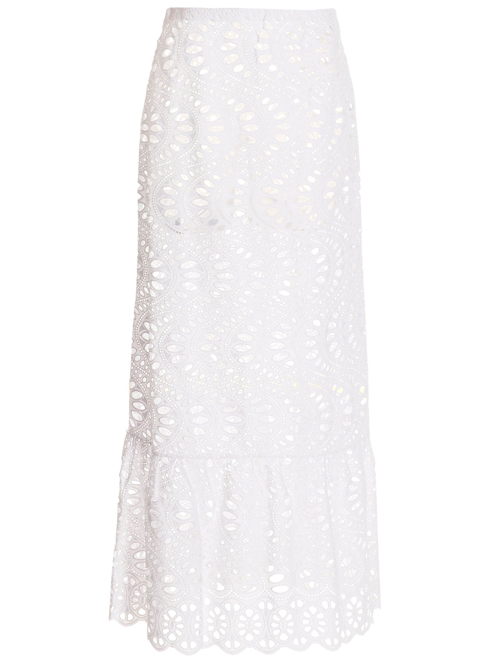 Giambattista Valli Macramé Cotton Skirt — White