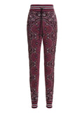 Amiri Space Dye Bandana Cotton Knit Joggers — Burgundy
