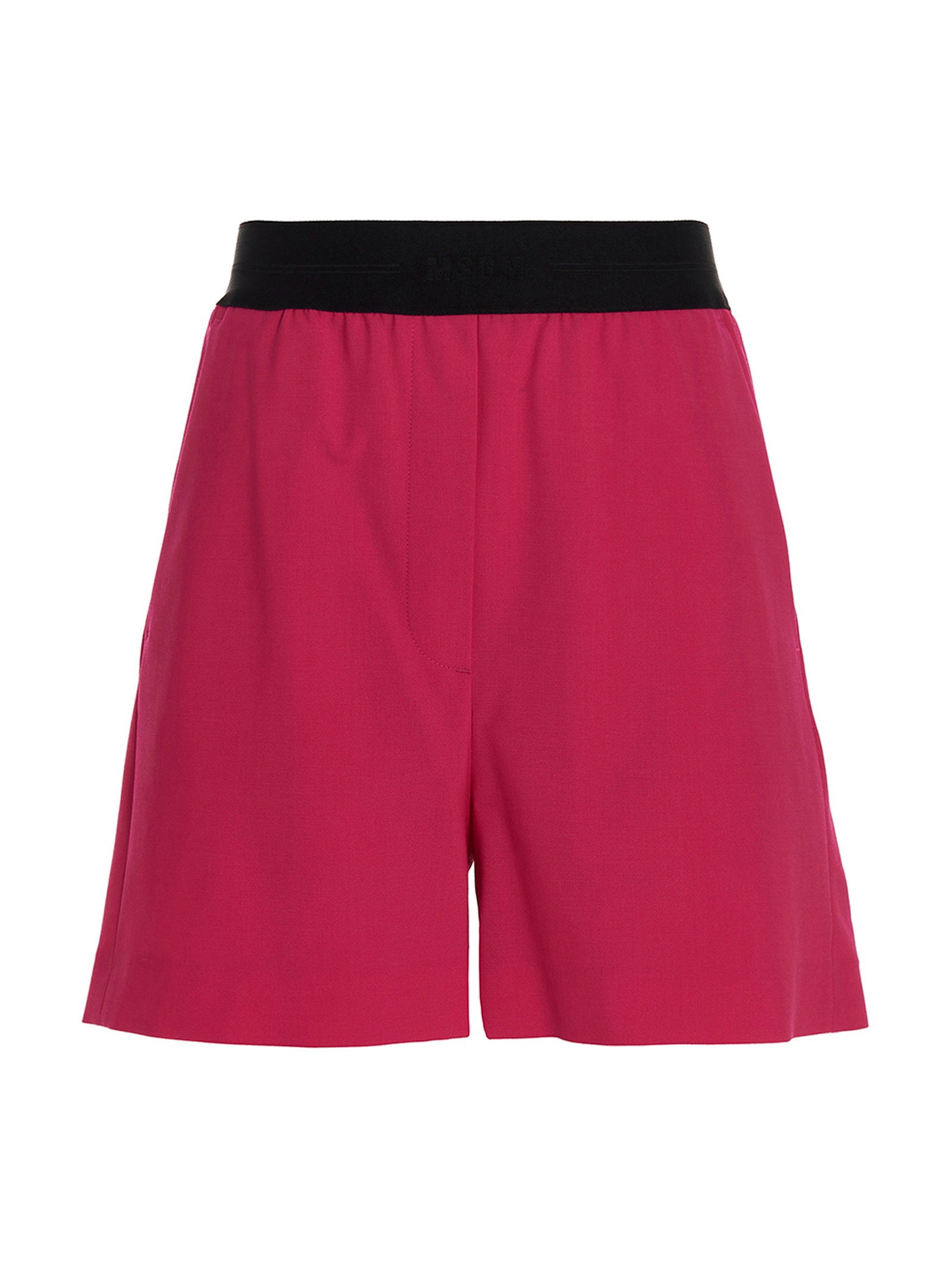 Msgm Wool Bermuda Shorts — Magenta