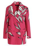 Rochas Floral-Print Cotton Blazer — Fuchsia