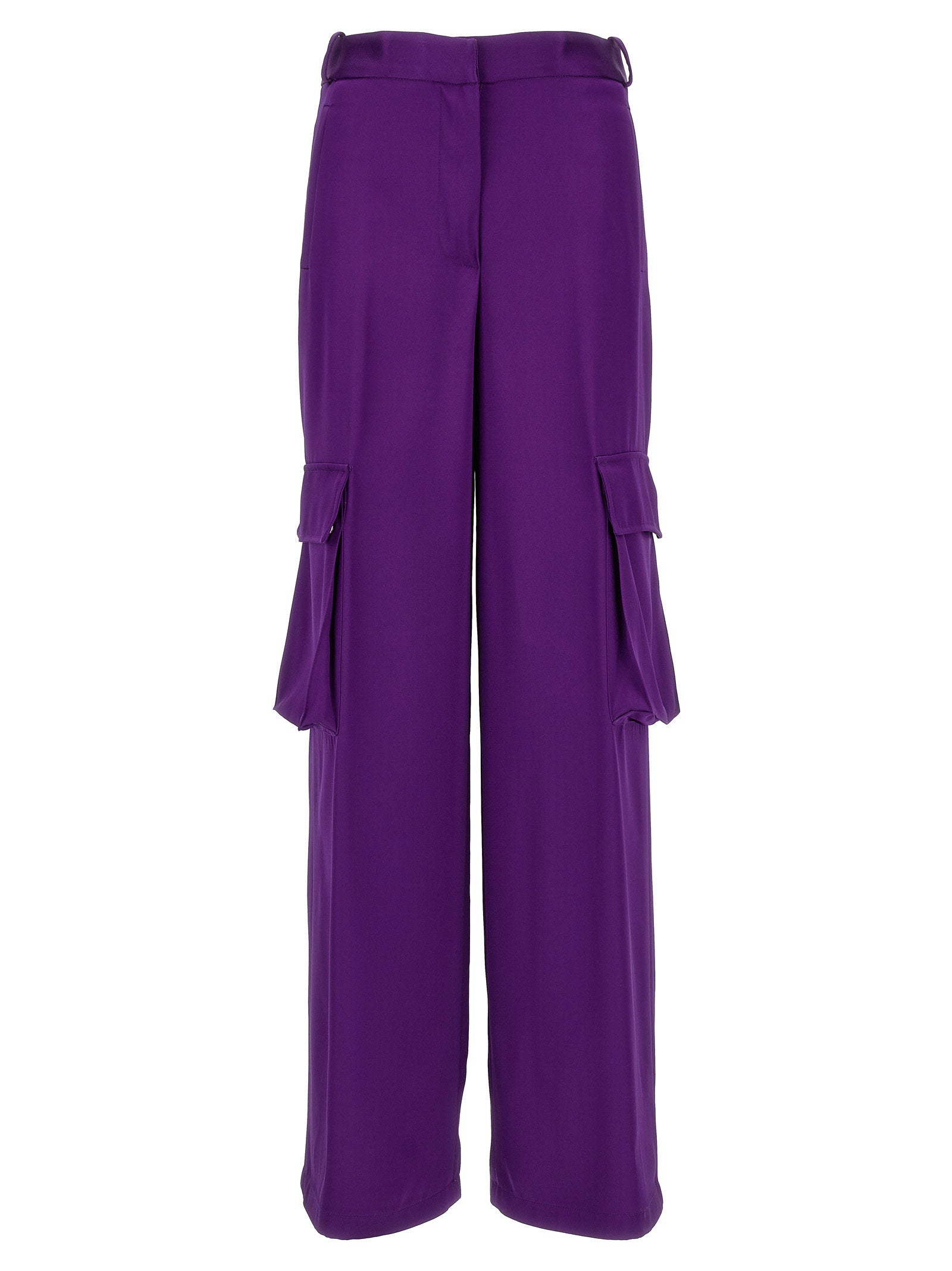 Versace Satin Cargo Pants — Purple