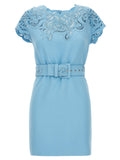Ermanno Scervino Lace-Trimmed Dress — Blue