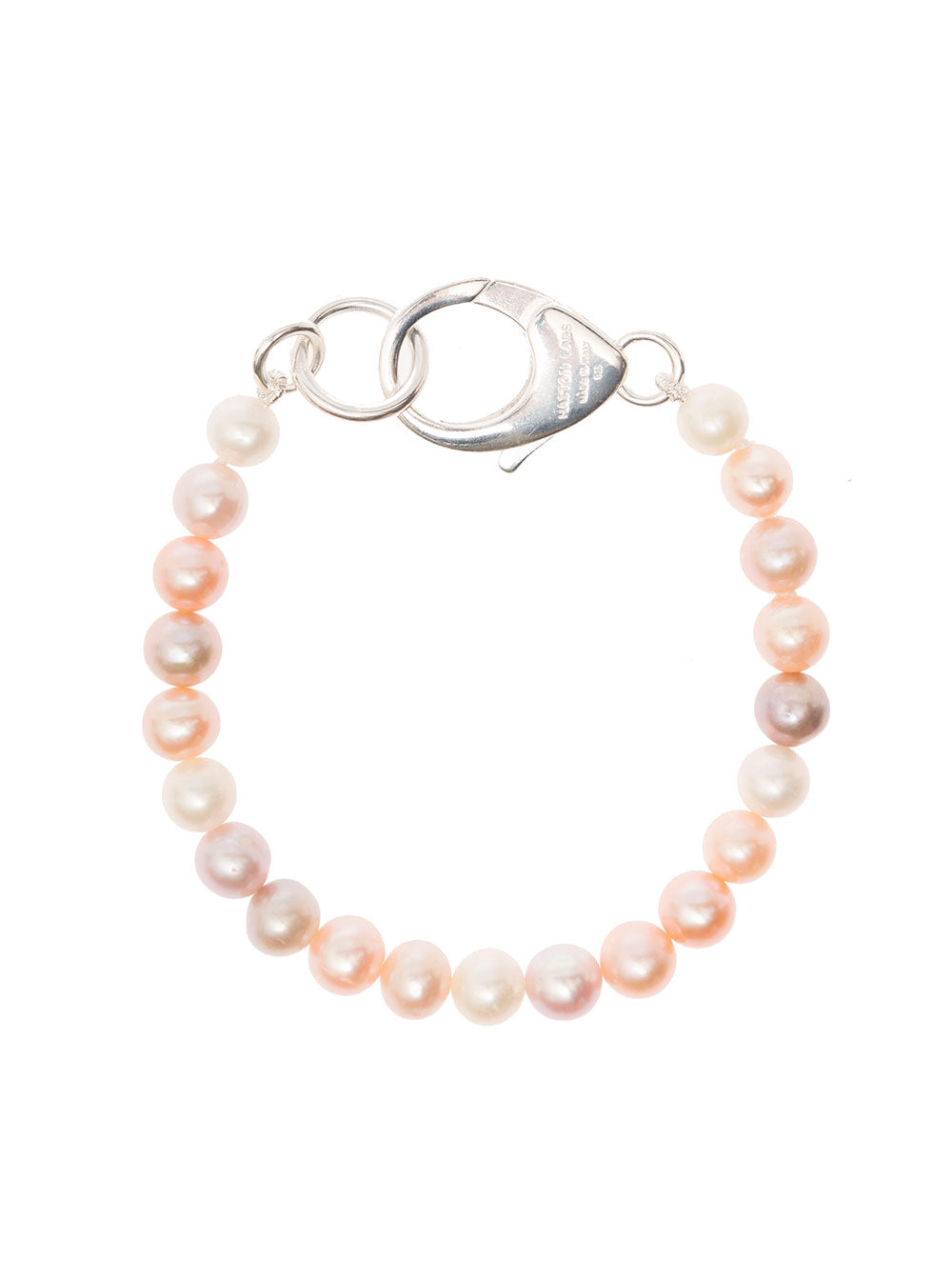 Silver Bracelet With Mixed Pink Freshwater Pearls Woman