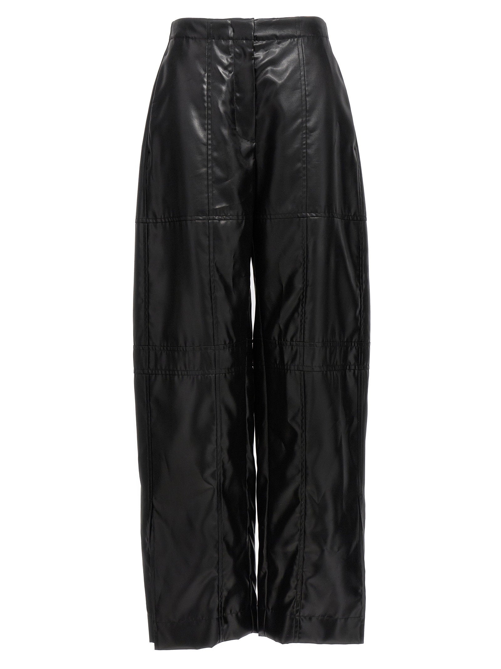 Jil Sander Coated Cupro Trousers — Black