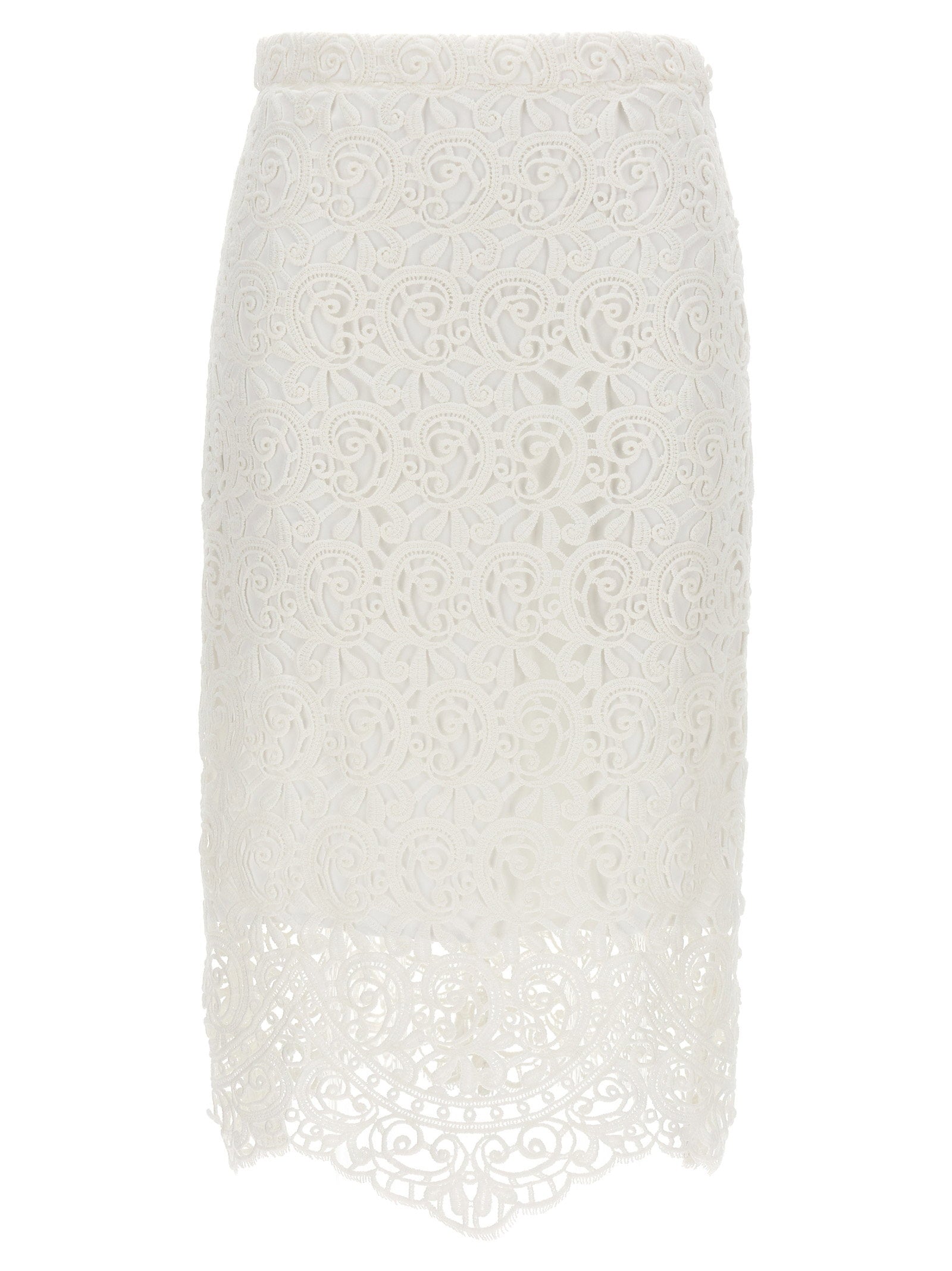 Burberry Lace Skirt — White