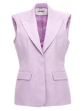 Ombra Milano Cotton-Linen Blend Blazer — Lavender