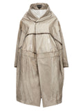 Comme Des Garcons Textured Polyurethane Trench Coat — Beige