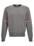 Thom Browne Striped Sleeve Sweater — Grey