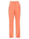 Balmain Wool High-Waisted Trousers — Coral