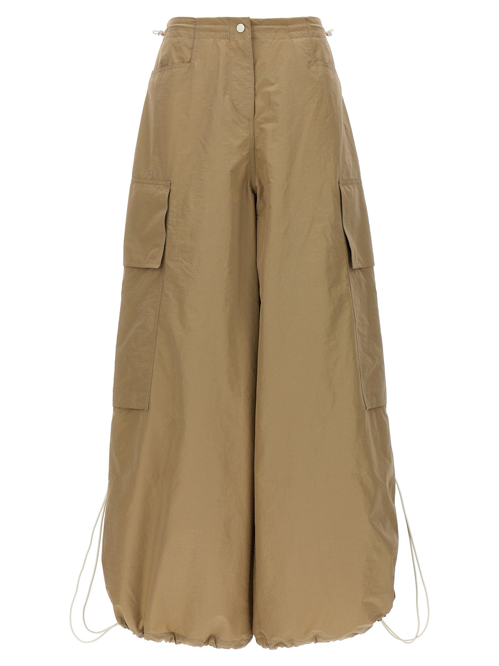 Palm Angels Nylon Parachute Cargo Pants — Beige