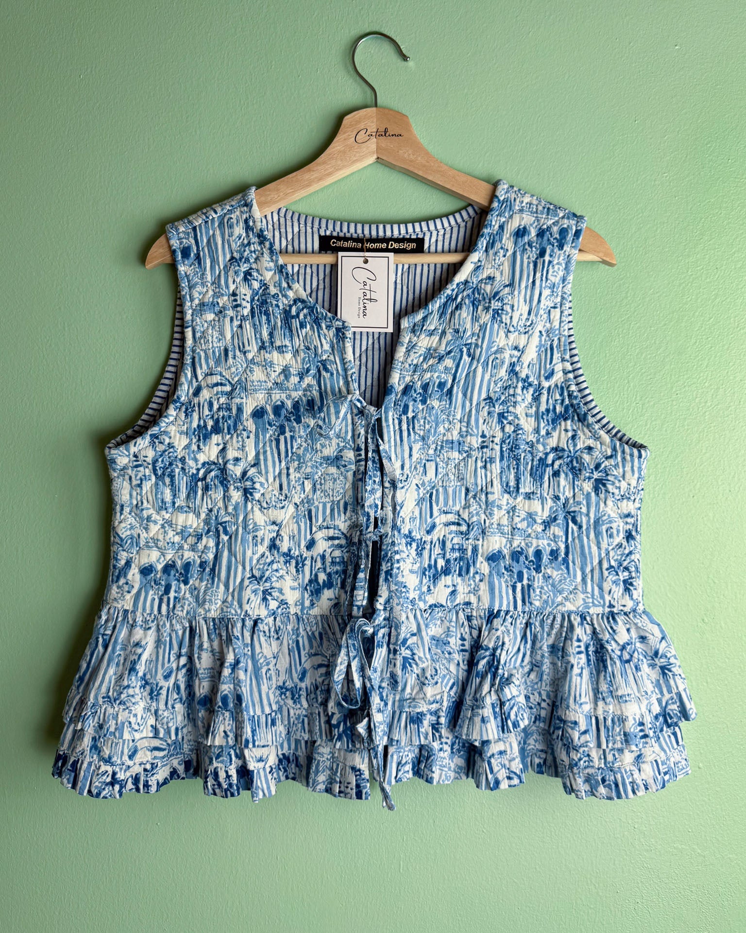Chaleco Palmeras - Azul