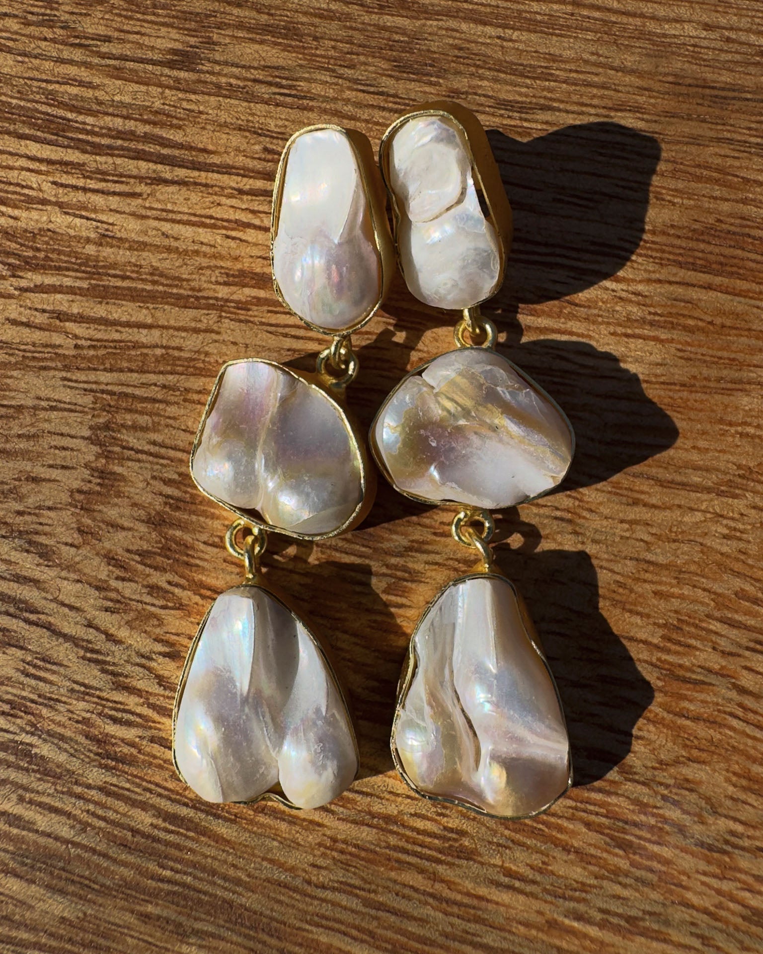 Pendientes de tres perlas