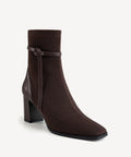 AmberGlow Square Toe Heeled Ankle Boot - Coffee / US 7.5 | EU 38 | UK 5.5