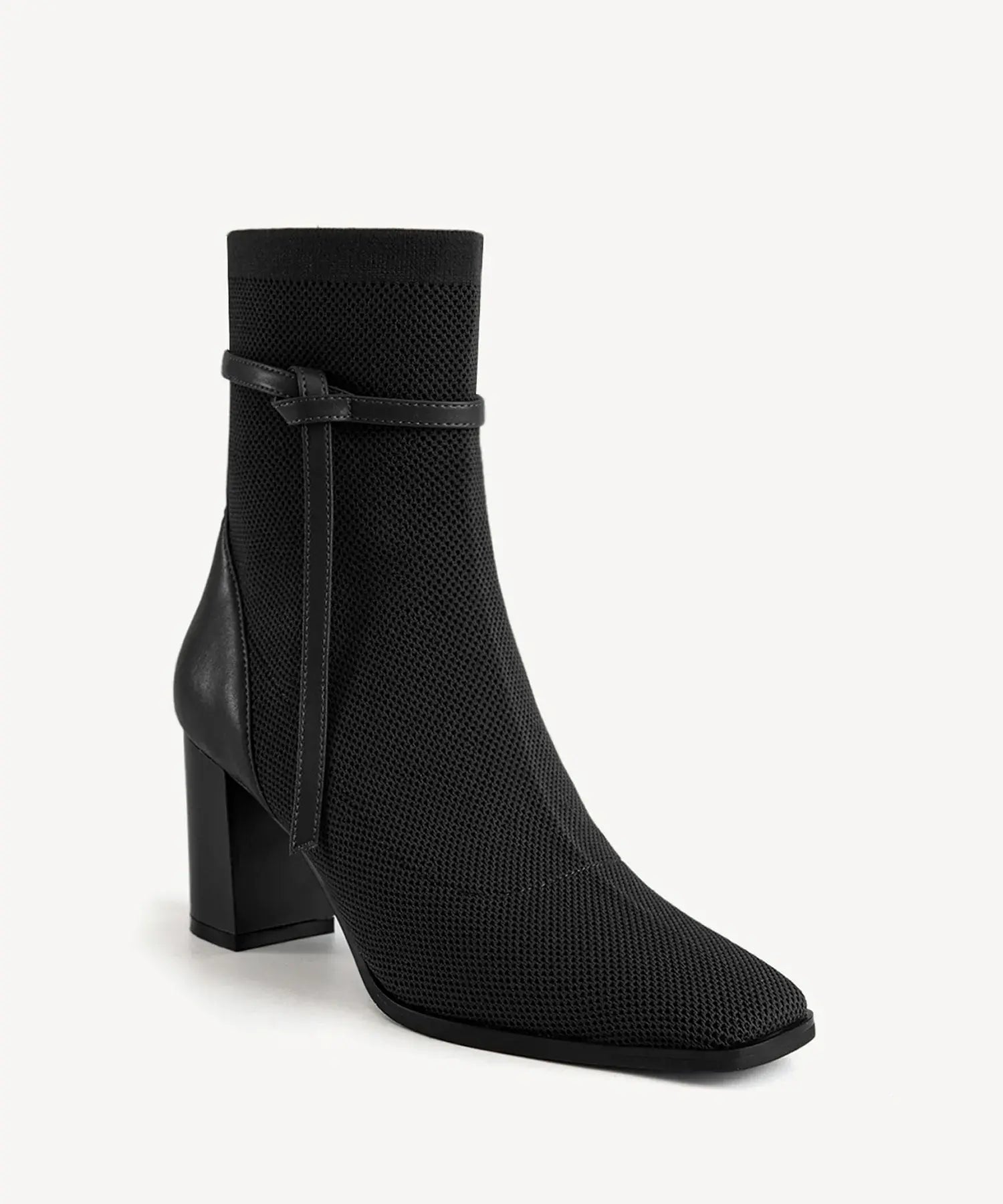 AmberGlow Square Toe Heeled Ankle Boot - Ultra Warm - Inner Fleece / Velvet Black / US 5 | EU 35 | UK 3