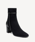 AmberGlow Square Toe Heeled Ankle Boot - Ultra Warm - Outer Fleece / MoonNight / US 11 | EU 42.5 | UK 9