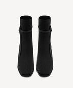 AmberGlow Square Toe Heeled Ankle Boot