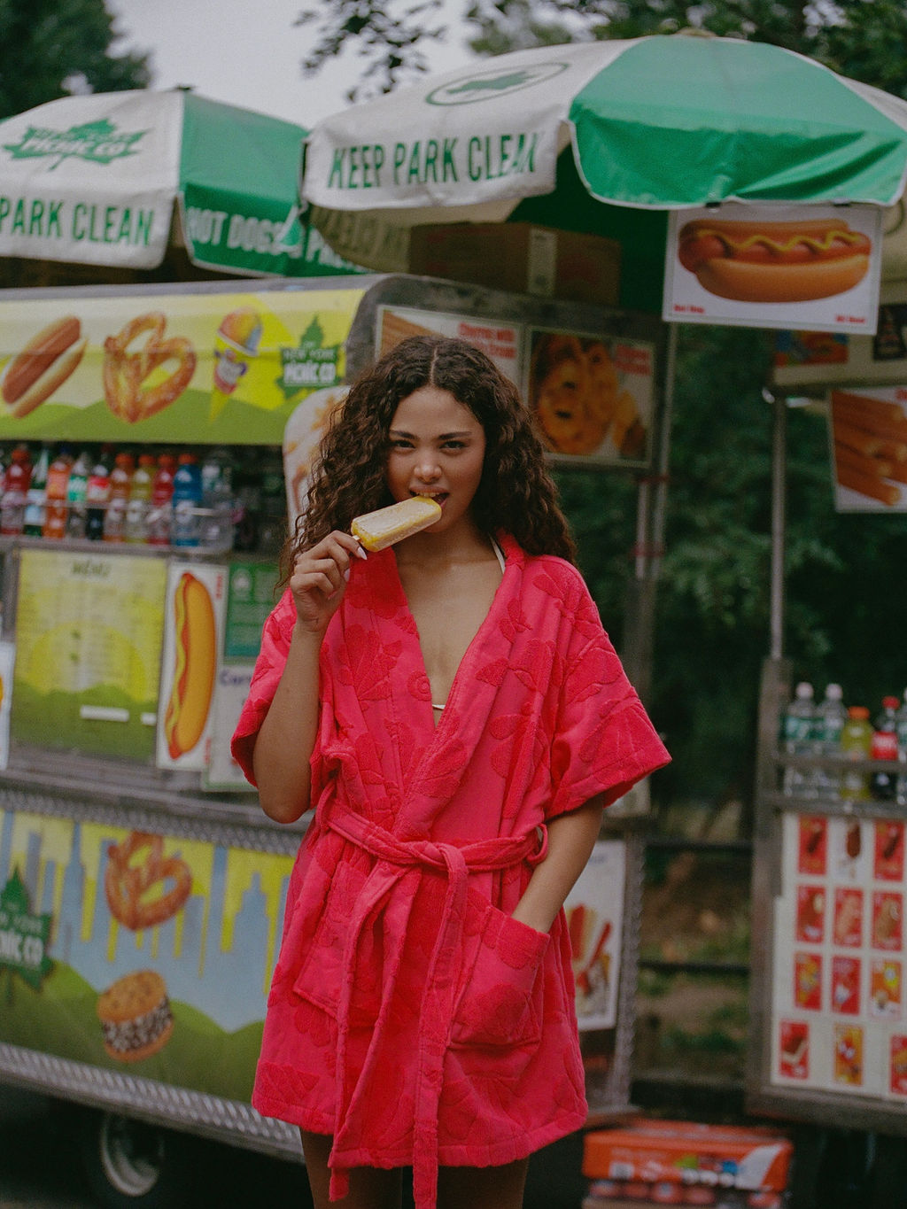 K. Juliet Watermelon Cotton Beach & Bathrobe