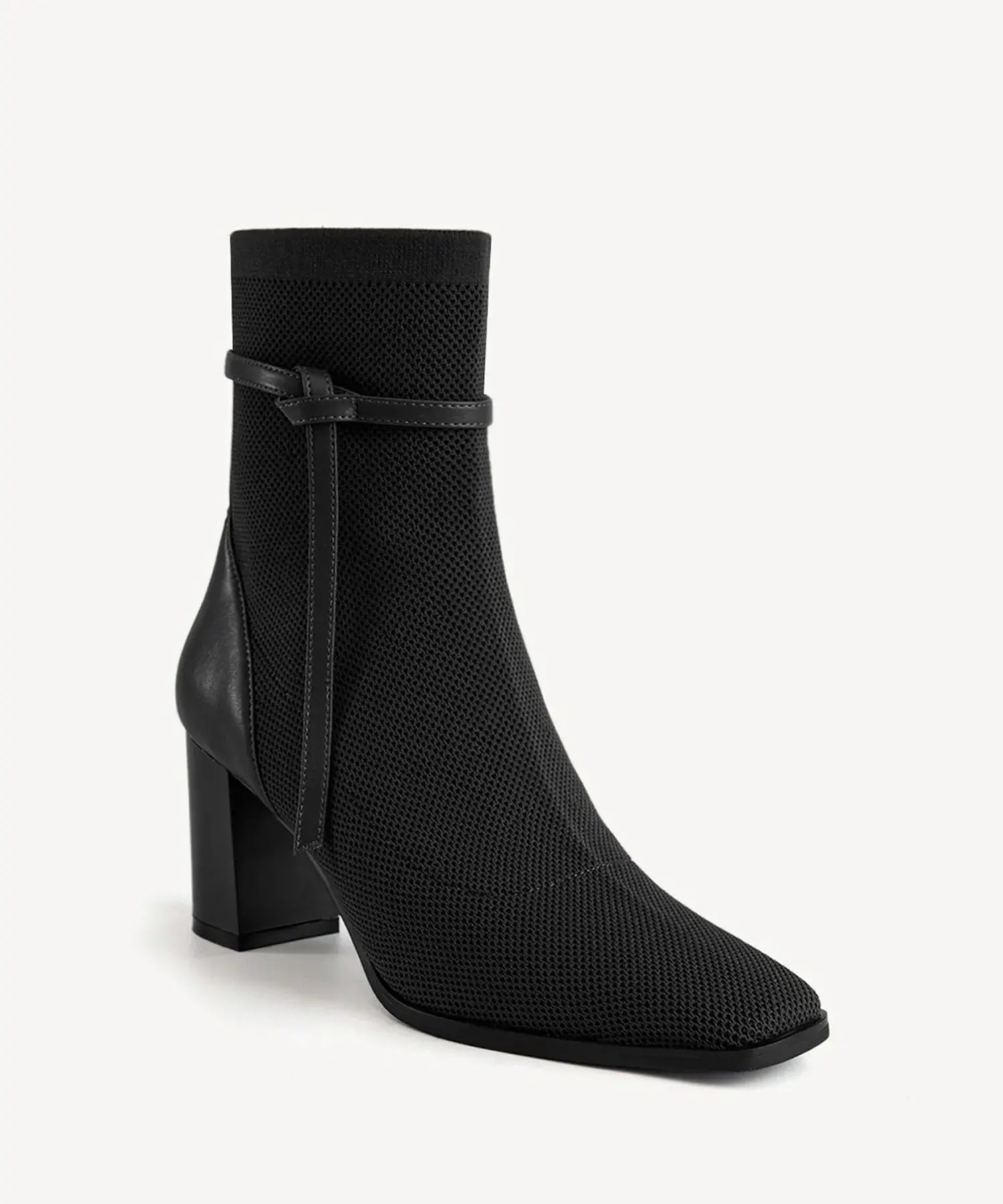 AmberGlow Square Toe Heeled Ankle Boot - Black / US 8 | EU 39 | UK 6