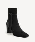 AmberGlow Square Toe Heeled Ankle Boot - Black / US 12 | EU 44 | UK 10