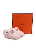 Hermes Pink Chequered Baby Booties