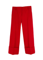 Valentino Red Cropped Tailored Suit Trousers