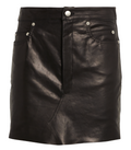 Rick Owens Lido Mid-Rise Leather Mini Skirt