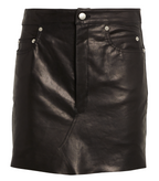 Rick Owens Lido Mid-Rise Leather Mini Skirt